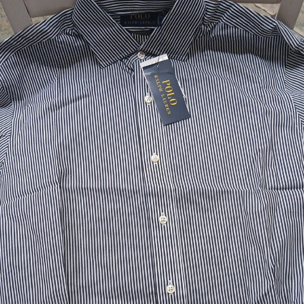 Polo by Ralph Lauren Men's Blue Striped Shirt